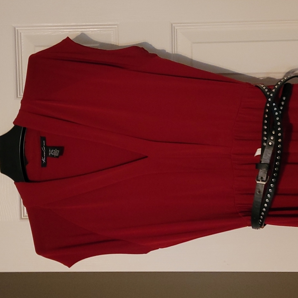 Kenneth Cole Red Maxi Dress with belt size XS